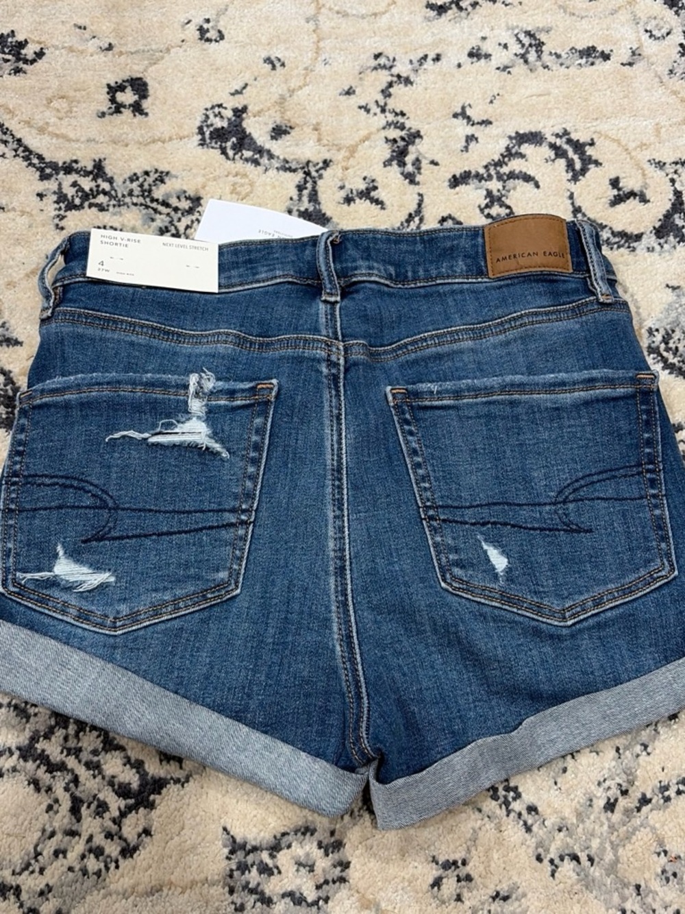 American Eagle Outfitters Blue Denim Roll-Cuff Women's Shorts